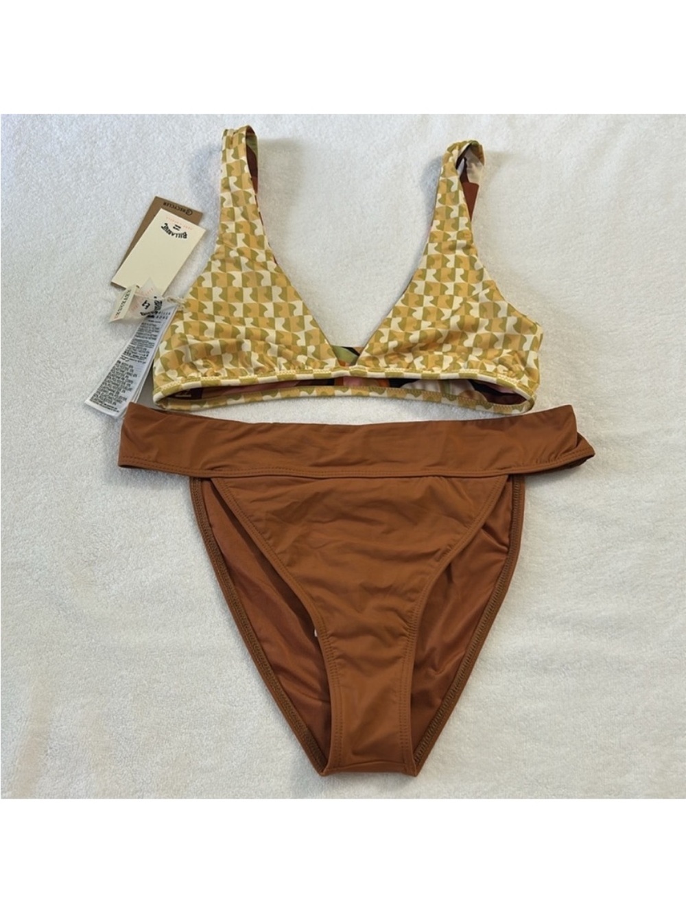 Billabong Large Bikini Return to Paradise Ava Tank AND Aruba golden brown NWT - Picture 2 of 13